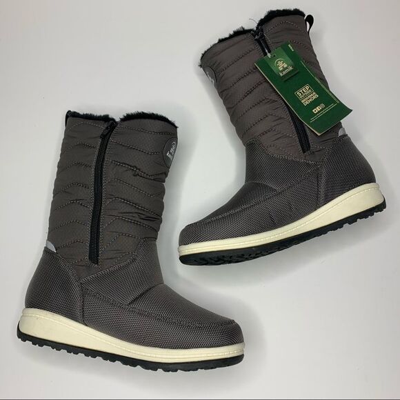 Kamik Chrissy Zip Gray Zip Up Waterproof Winter Boots womens size 5 - Picture 3 of 10